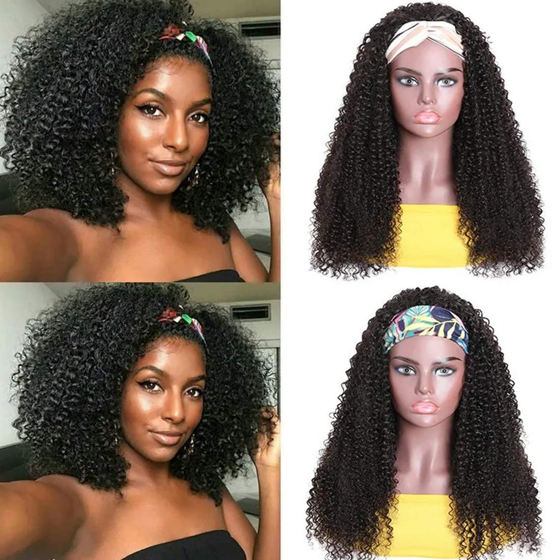 Beauty Forever 10A Grade Afro Kinky Curly Half Wigs for Women - 20 Inch Virgin Human Hair 3/4 Wig with 150% Density, Natural Color, Beginner Friendly Wear & Go Style | Perfect for Daily Wear, Cosplay, and Protective Hairstyles