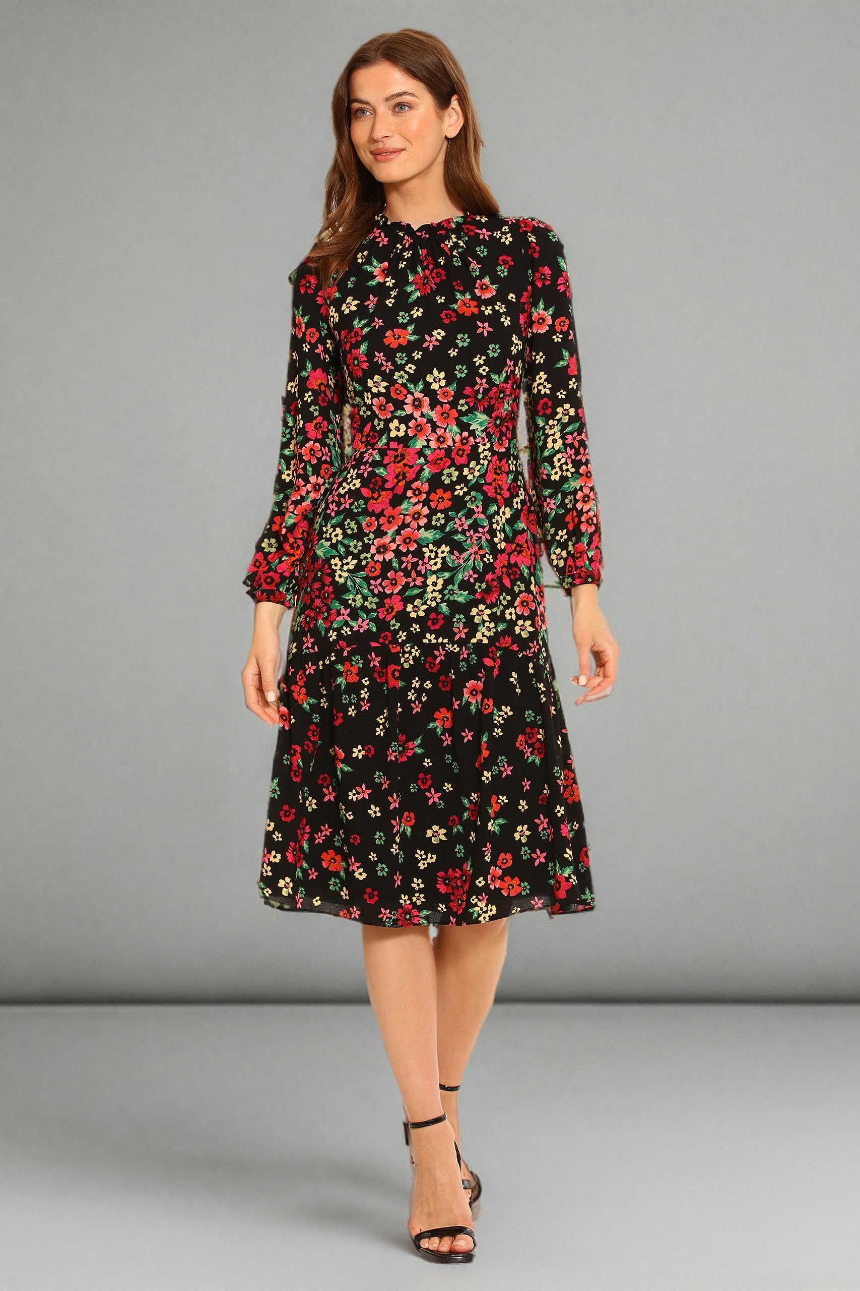 Maggy London Women's Long Sleeve Ruffle Dress for Work & Events