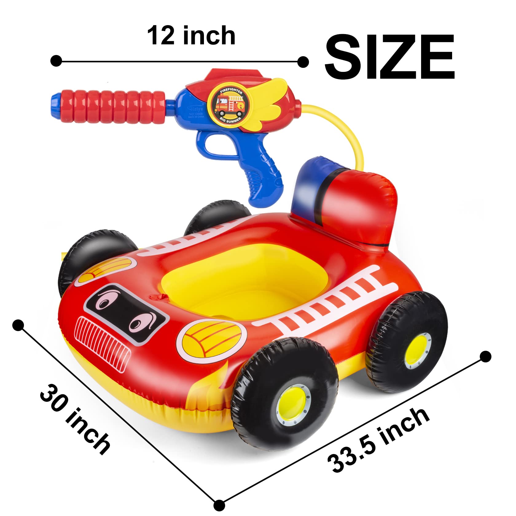 **Best Kids Pool Floats with Water Gun - Fun Fire Truck Inflatable Pool Toys for Boys & Girls Ages 4-8 - Perfect for Summer Swimming, Backyard Pools & Beach Play**