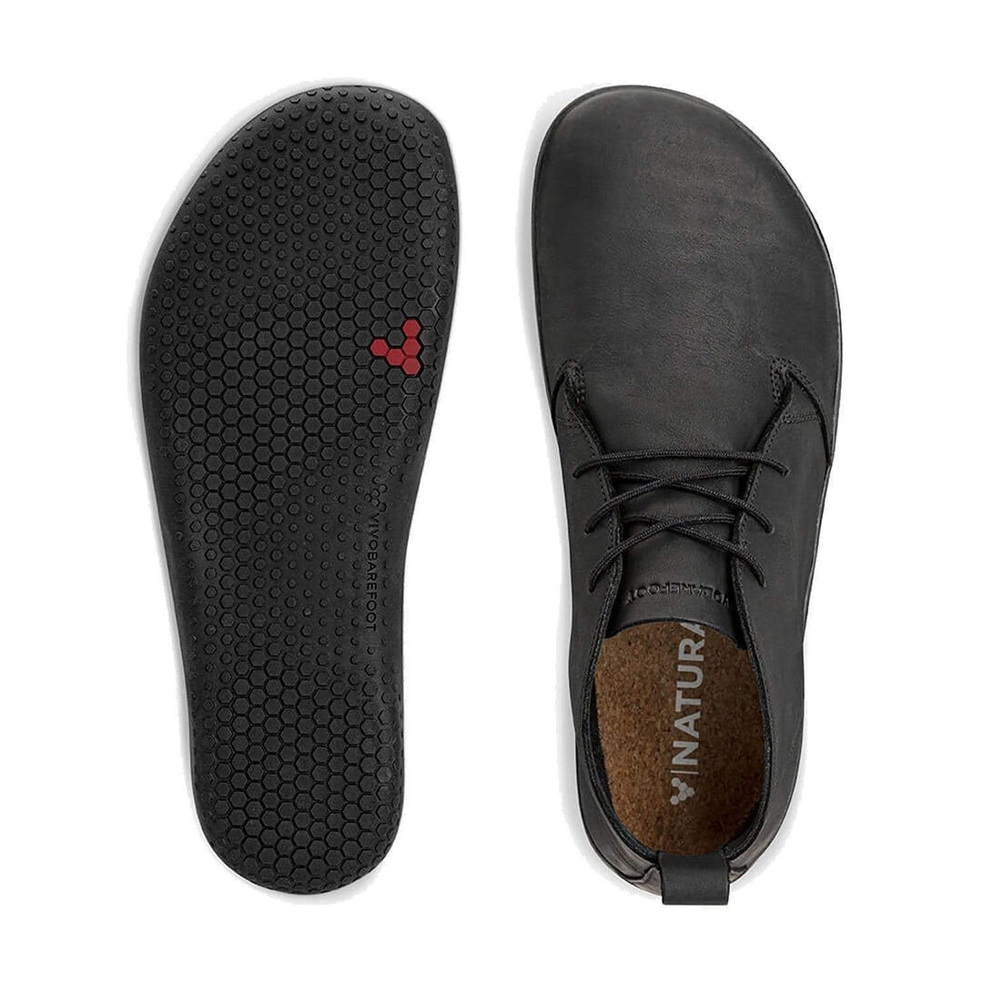 Vivobarefoot Men's Gobi III Leather Boots - Obsidian Color | Barefoot Minimalist Shoes for Hiking & Everyday Wear