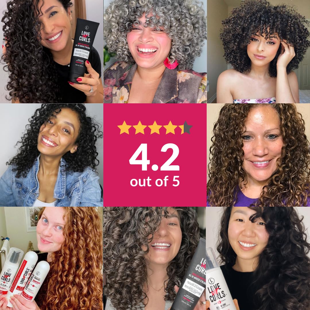 Love Ur Curls - Repairing & Hydrating Shampoo, Conditioner & Curly Hair Styler Set with Irish Sea Moss Gel for Defined Curls | Daily Hair Care Routine for Natural Curly, Wavy & Coily Hair Types