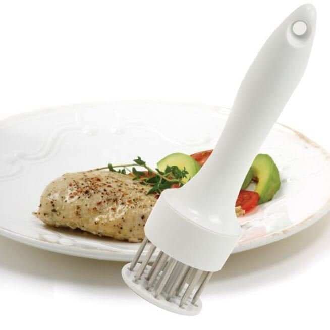 Premium Spring-Loaded Stainless Steel Meat Tenderizer with Ergonomic Handle - Perfect for Grilling, BBQ, and Home Cooking Kitchen Accessories