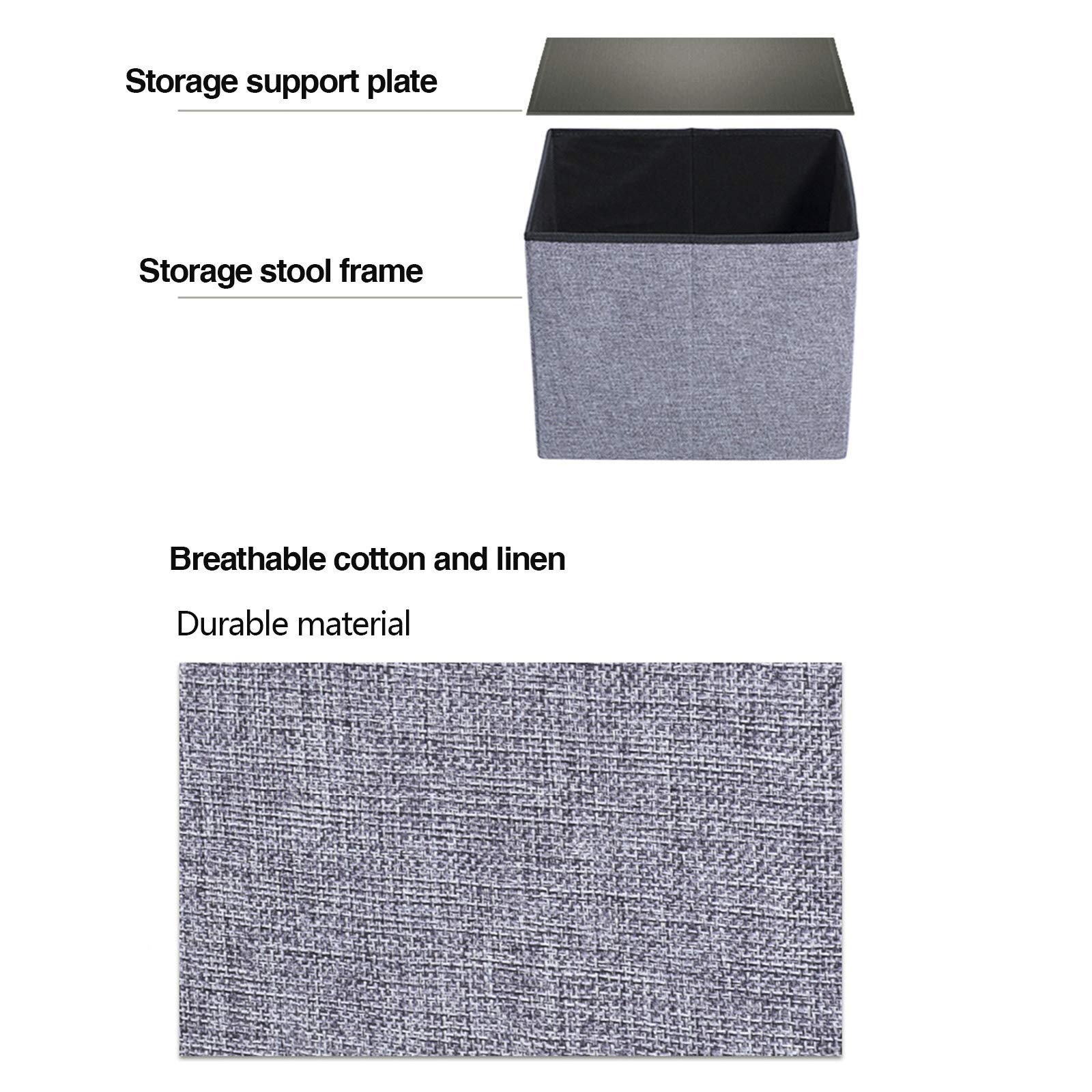 Multi-Purpose Storage Stool with Strong Load-Bearing - Rectangular Household Chair for Sitting & Organizing Shoes, Toys, Blankets - Perfect for Living Room, Bedroom, Entryway - Simple & Versatile Design