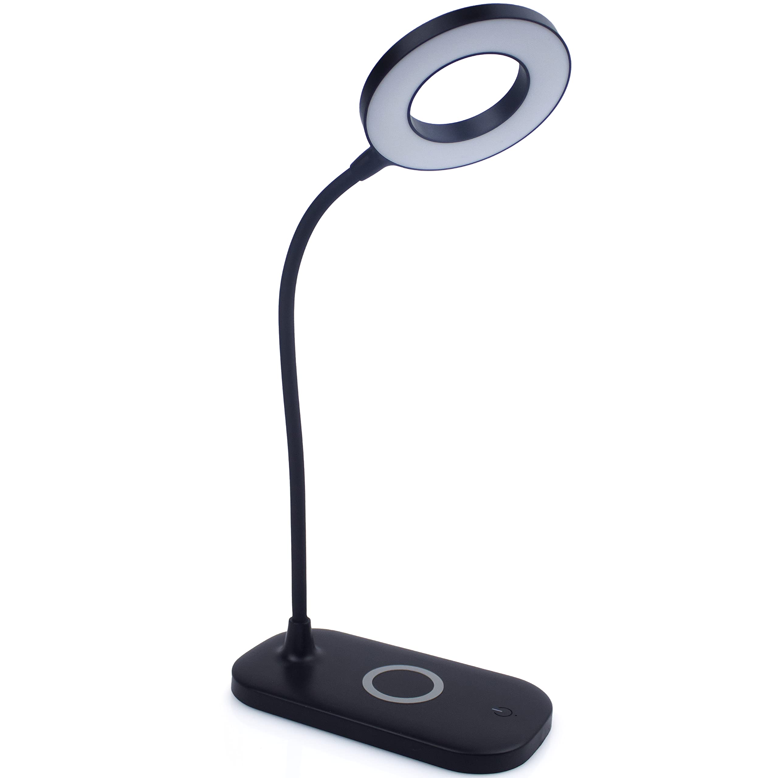 Newhouse Lighting Zlata Black Plastic Touch Control Dimmable LED Desk Lamp with Adjustable Color Temperature, 21 LEDs & USB Port - Perfect for Home Office, Study, and Workspace Lighting