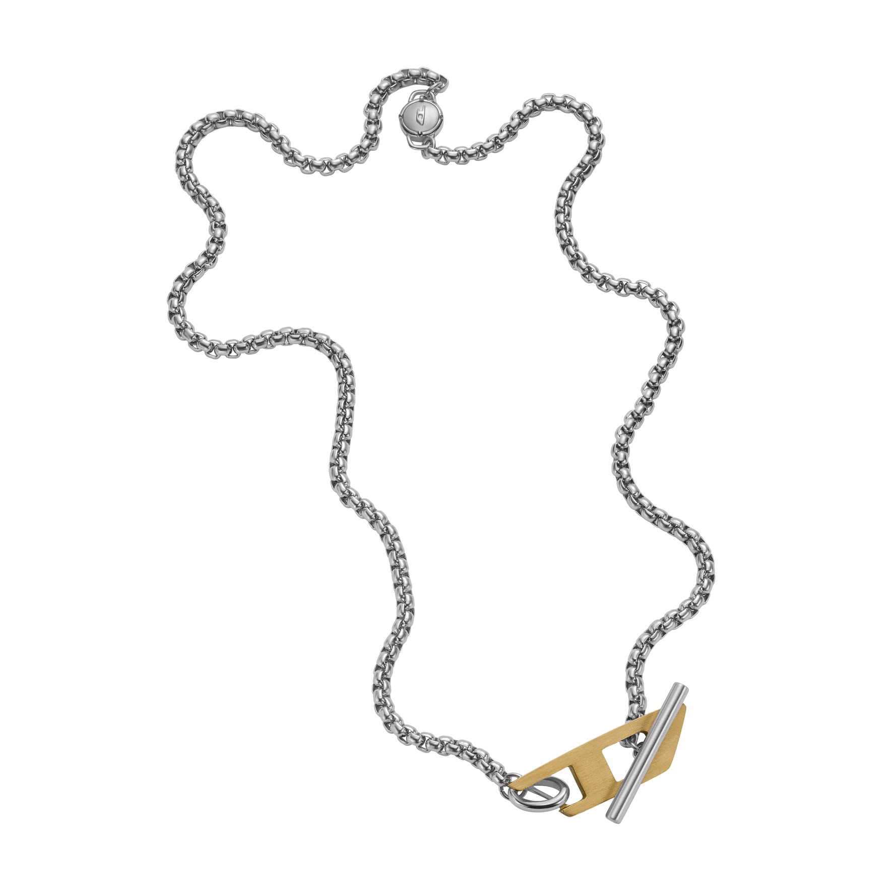 Men's Diesel Stainless Steel Chain Necklace - Heavy Duty Punk Rock Jewelry for Everyday Wear, Gifts & Street Style Fashion