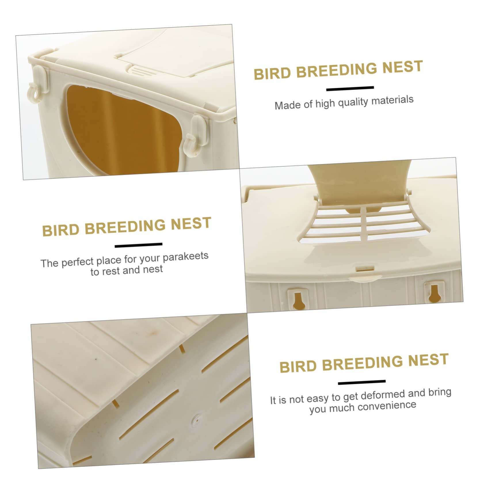 TEHAUX Plastic Bird Breeding Box - 13x10x13cm Cockatiel Nesting Box for Lovebirds & Parrotlets | Mountable Bird Cage Accessory for Breeding, Hatching & Mating | Perfect for Aviaries, Pet Birds & Wildlife Conservation