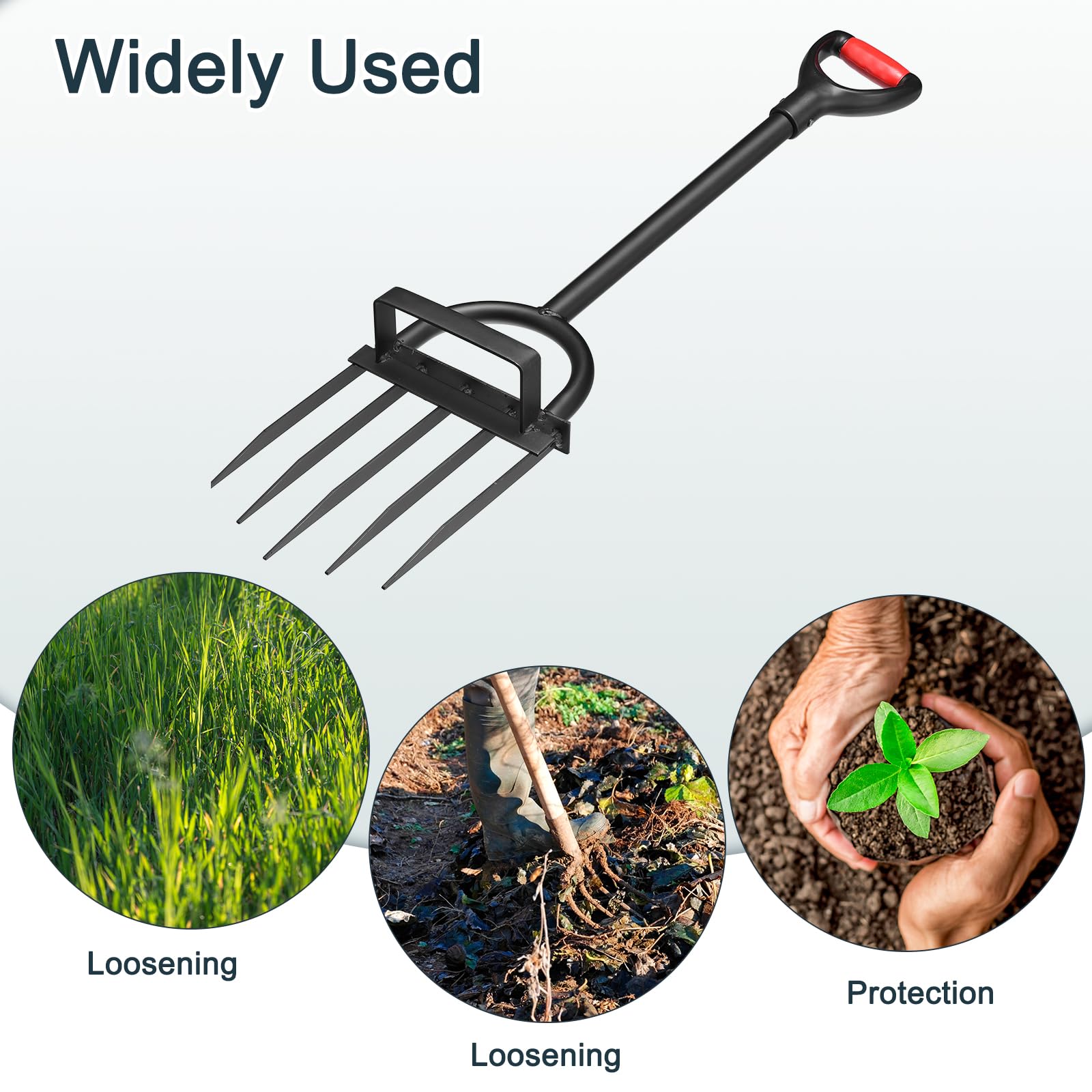 uxcell 5-Tine Gardening Pitch Fork - 41.5