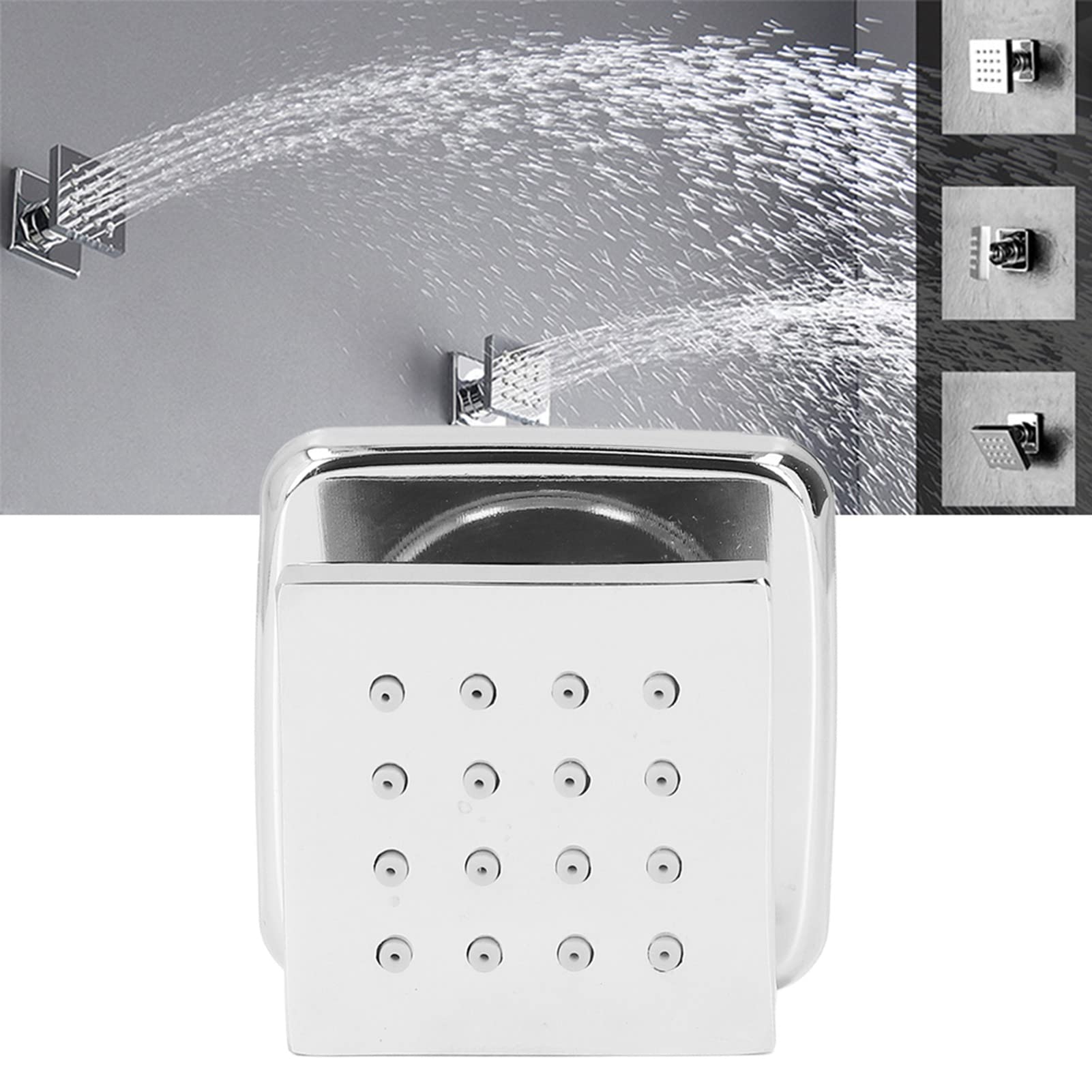 TOTITOM Easy Install Shower Head - High Pressure, High Flow G1/2 Square Showerhead for Spa-Like Bathroom Experience | Perfect for Relaxation & Water Conservation