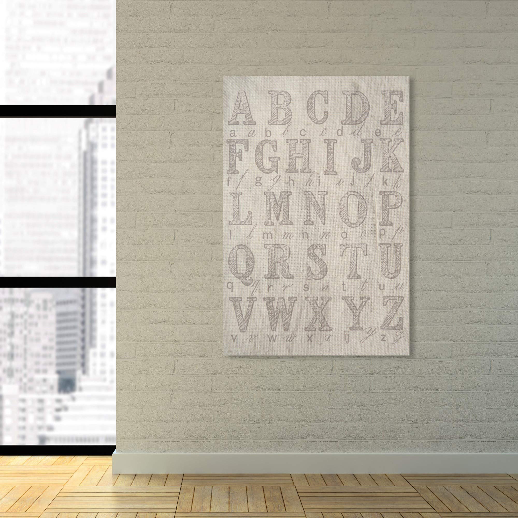 Oliver Gal Artist Co. 'La Cursive' Wall Art Canvas Print - 24x36 Inch Typography Quote Decor for Kids Room & Nursery - White & Gray Modern Children's Bedroom Decor | Perfect for Baby Shower Gifts & Playroom Wall Art