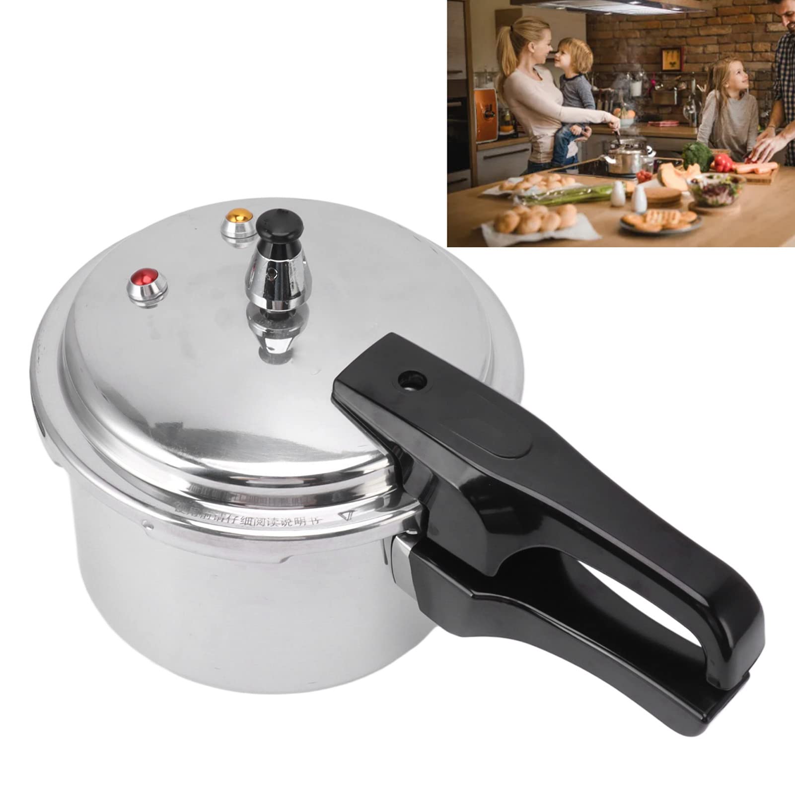 Yctze 3L Aluminum Pressure Cooker for Gas Stove - Fast & Safe Cooking, Perfect for Small Families & Camping - Ideal for Soups, Stews & Rice Dishes