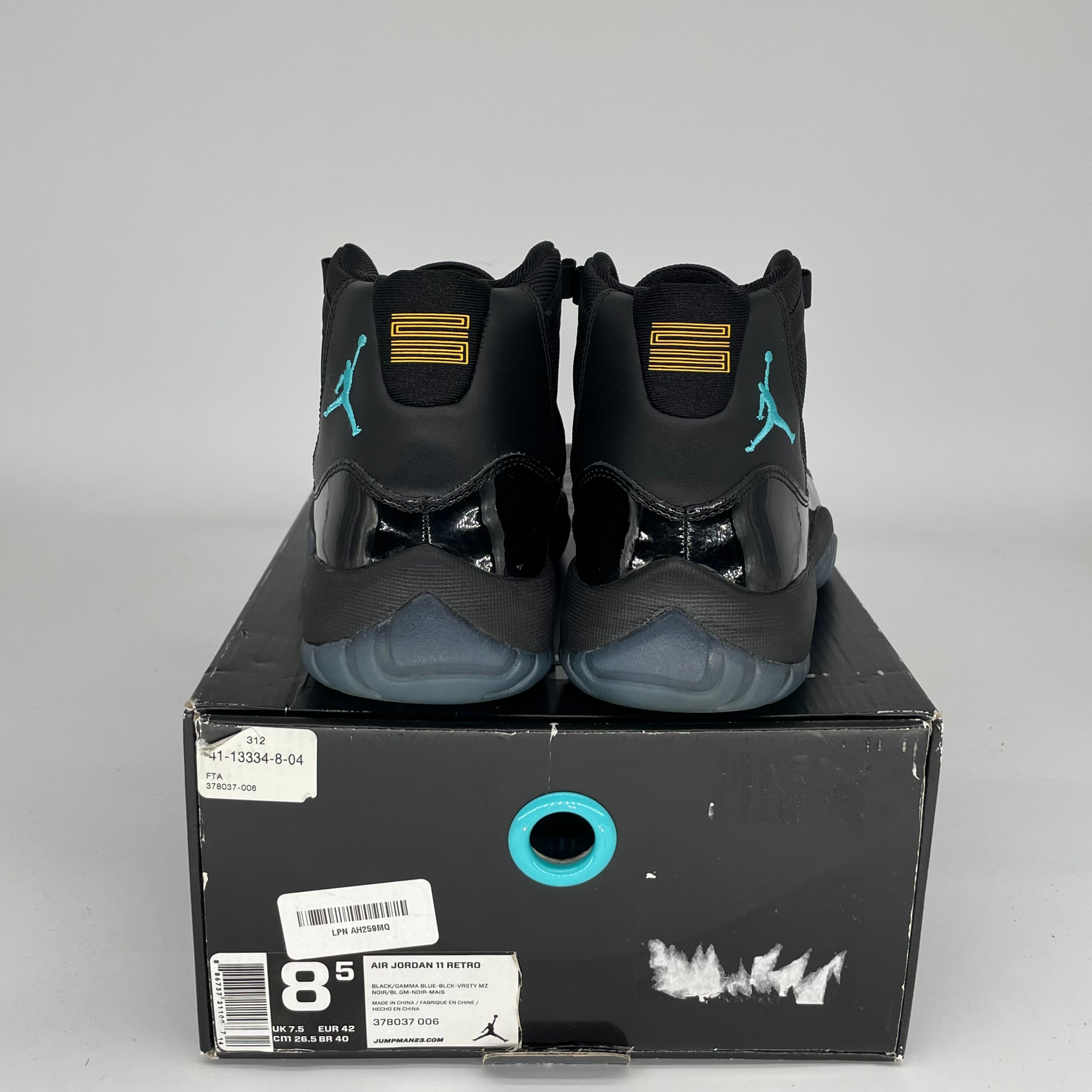 AIR JORDAN 11 Retro Gamma Blue Men's Basketball Shoes Size 8.5 (378037-006) - Perfect for Sneaker Collectors & Court Performance