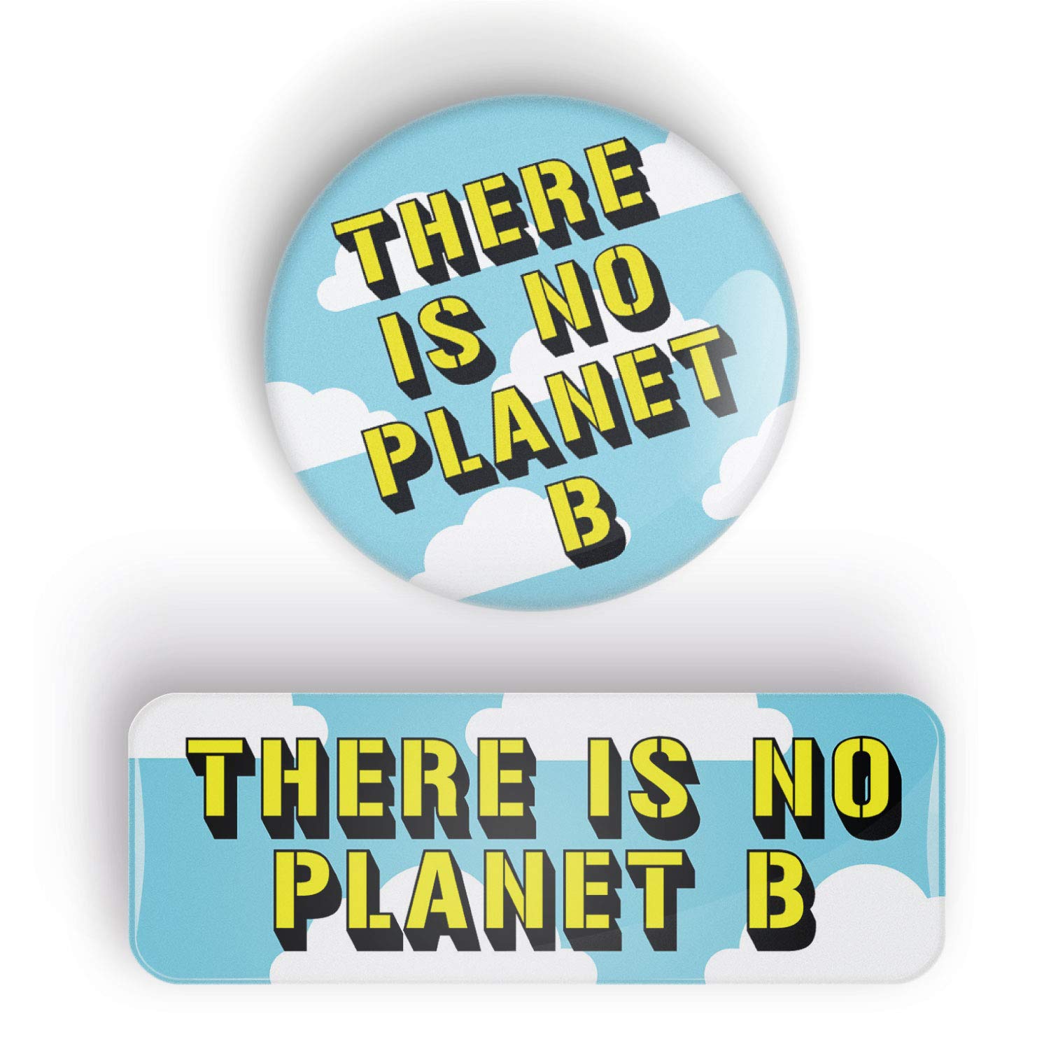THERE IS NO PLANET B Eco-Friendly Pin Badge - Enamel Button Pin or Refrigerator Magnet for Backpacks, Jackets & Home Decor | Environmental Awareness Accessory