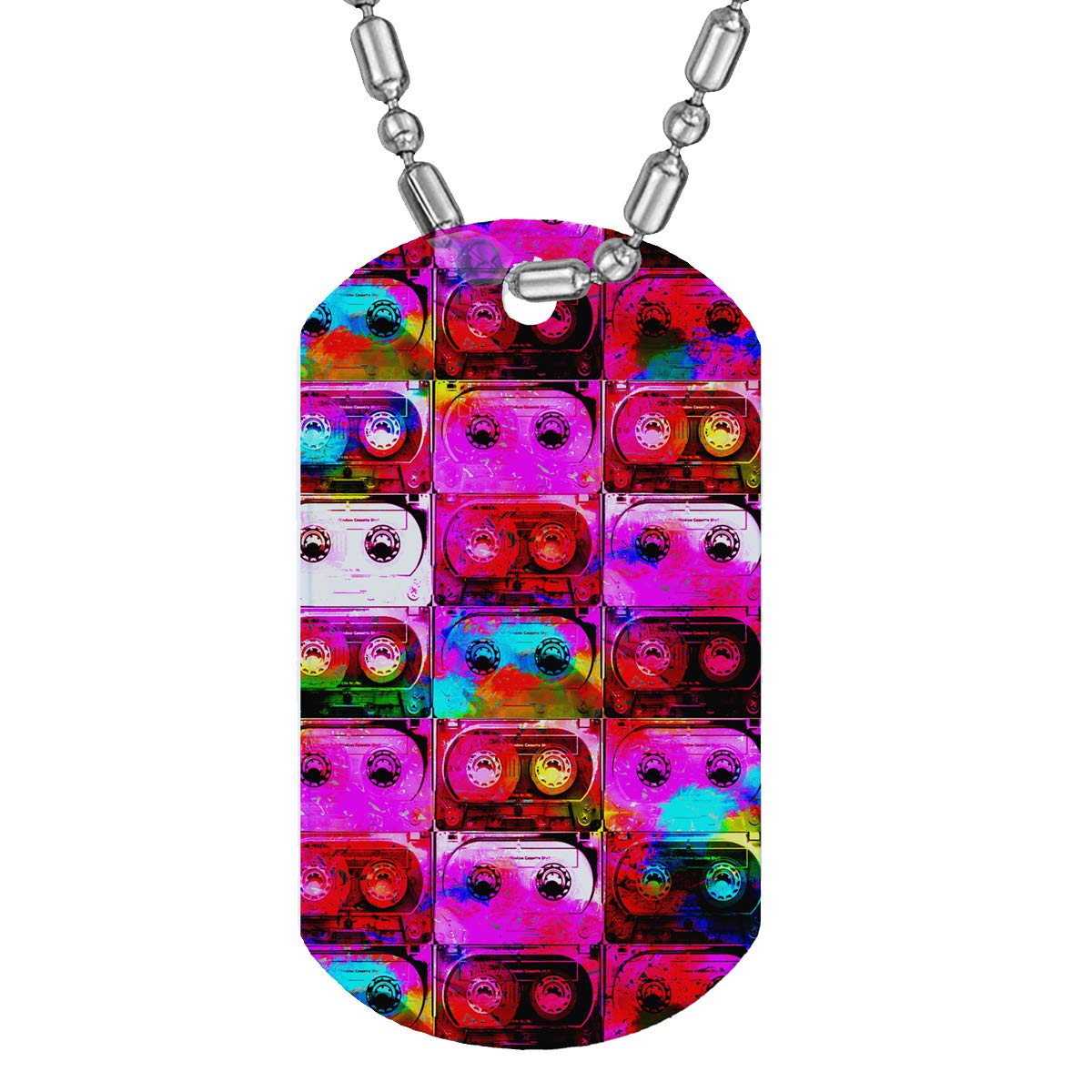 Sunshine Cases Clear Acrylic Military Dog Tag - Customizable Luggage Tag, Keychain & Necklace for Girls | Perfect for Music Lovers, Travel Accessories & Fashion Jewelry