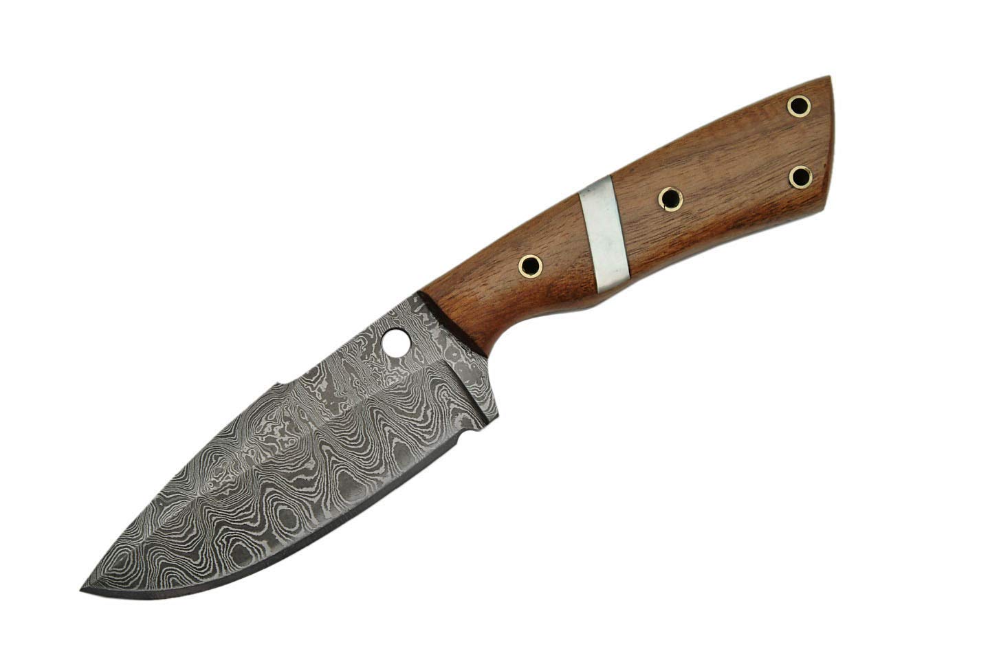 Premium Damascus Steel Hunting Knife with Walnut & Pearl Handle - Durable Outdoor Survival Knife for Hunting, Camping, and Bushcraft