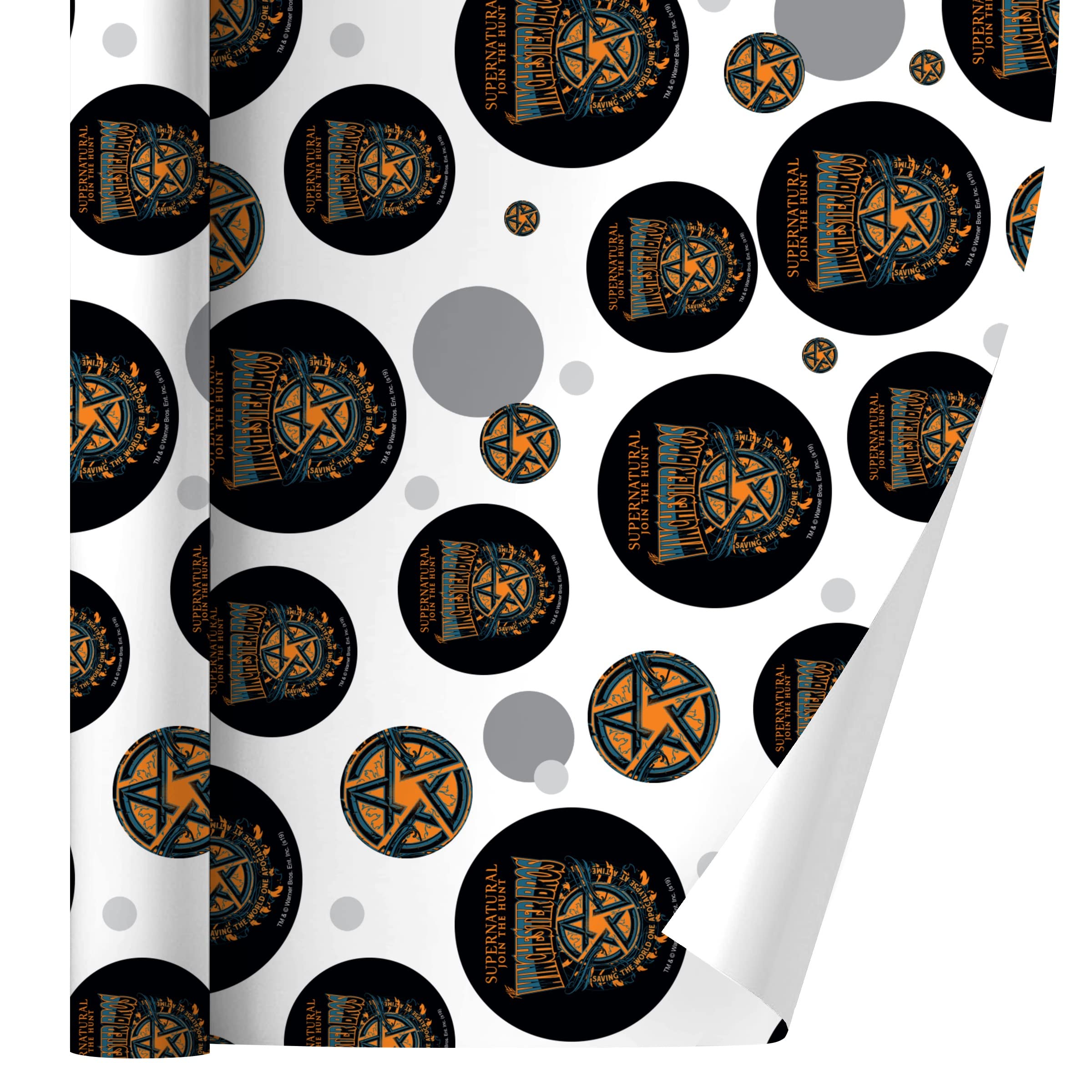 Supernatural The Bros Gift Wrap Wrapping Paper Roll - Premium Quality Printed Wrapping Paper for Birthdays, Christmas & Special Occasions | Perfect for Fans of Supernatural TV Show