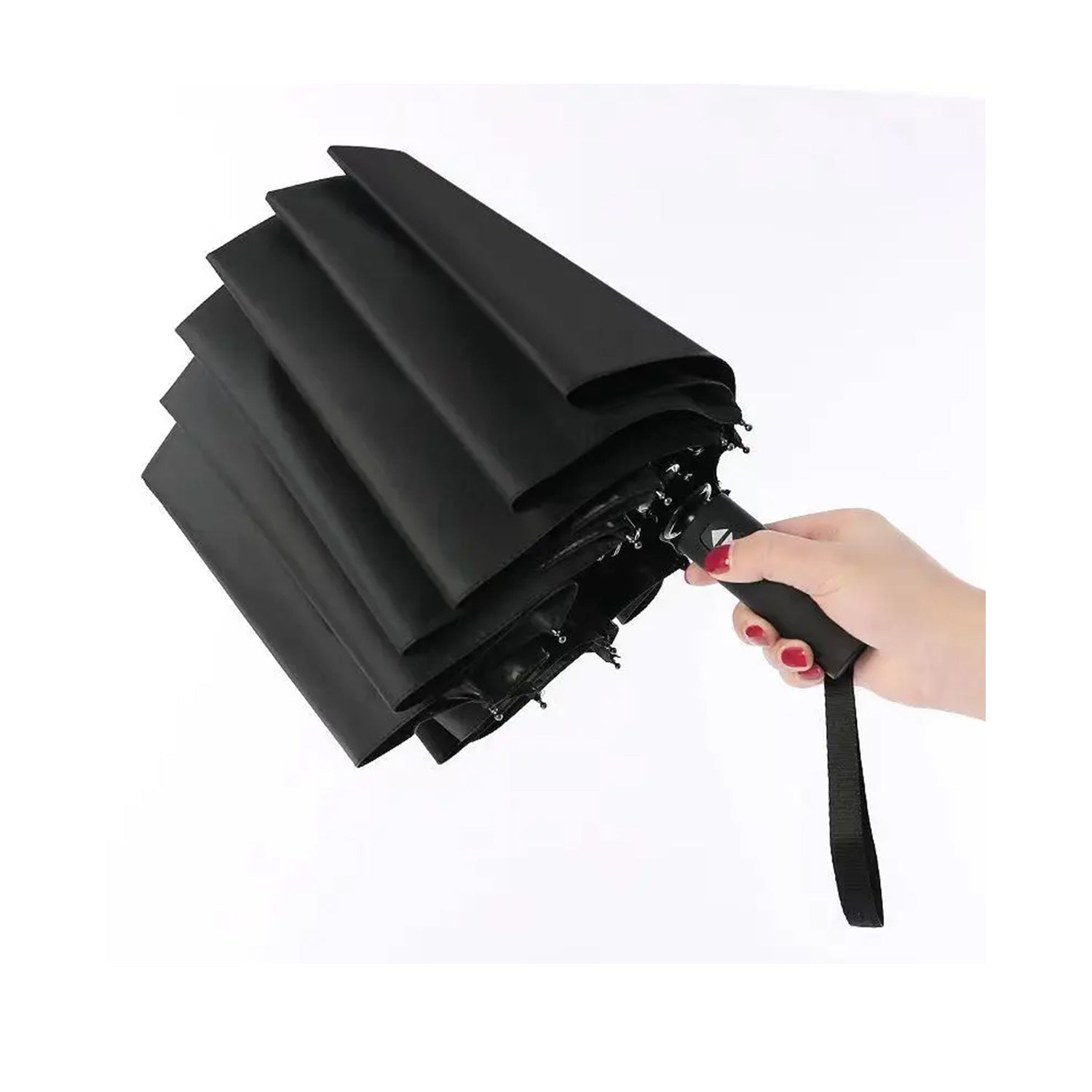 FLOOF Compact Travel Umbrella - Windproof & Lightweight Black Folding Umbrella for Men & Women - Perfect for Commuting, Travel & Outdoor Activities