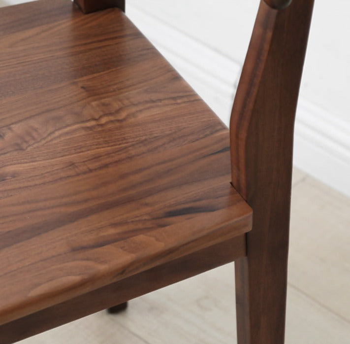 Solid Wood Dining Chairs Set of 4 - Premium Oak, Black Walnut & Ash - Modern Farmhouse Style for Kitchen, Dining Room & Restaurant Use
