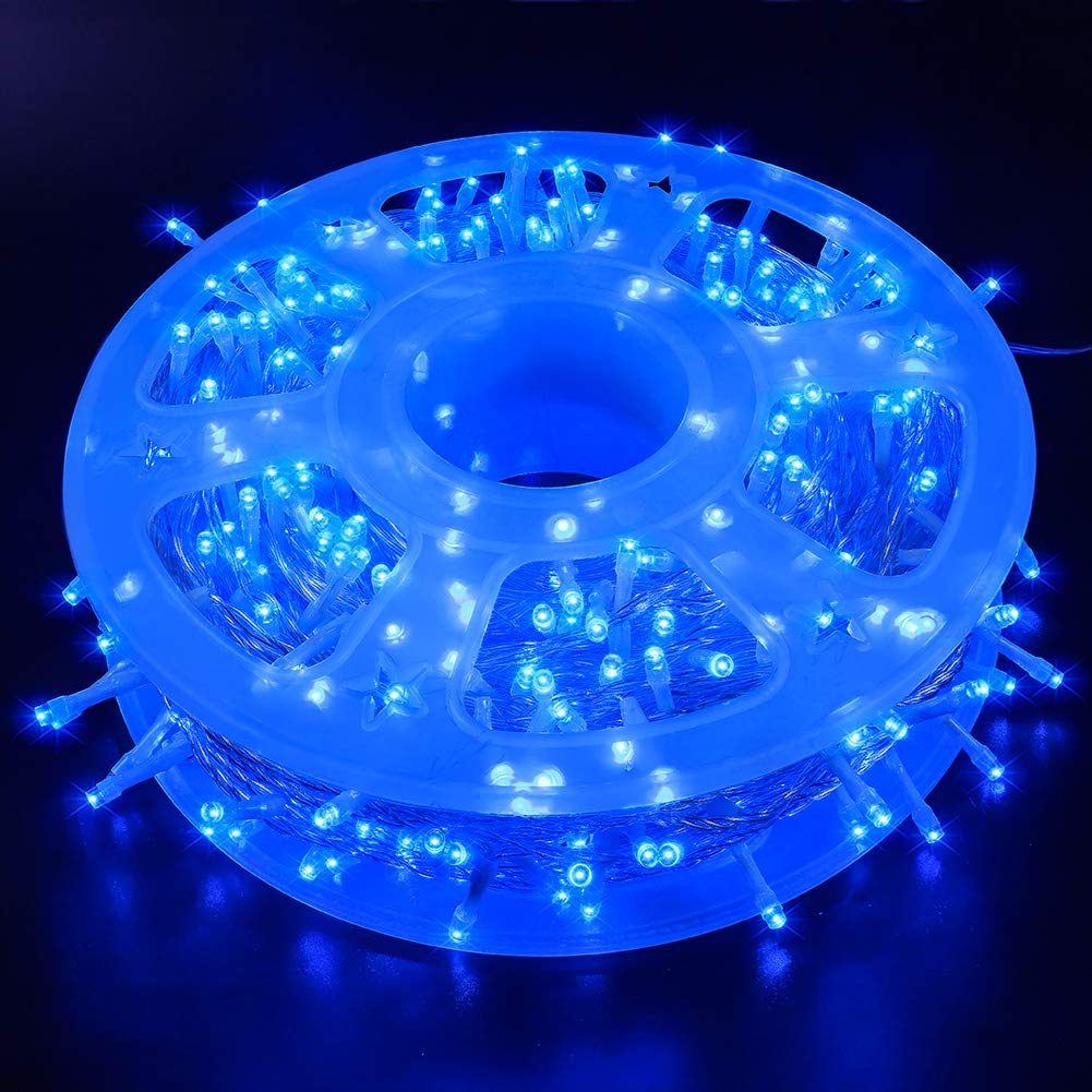 500 LED String Lights 165FT Waterproof Outdoor Lights with 8 Modes - Blue Fairy Lights for Wedding, Party, Garden, Patio, Home Decoration - Perfect for Christmas, Backyard, Bedroom & Holiday Decor