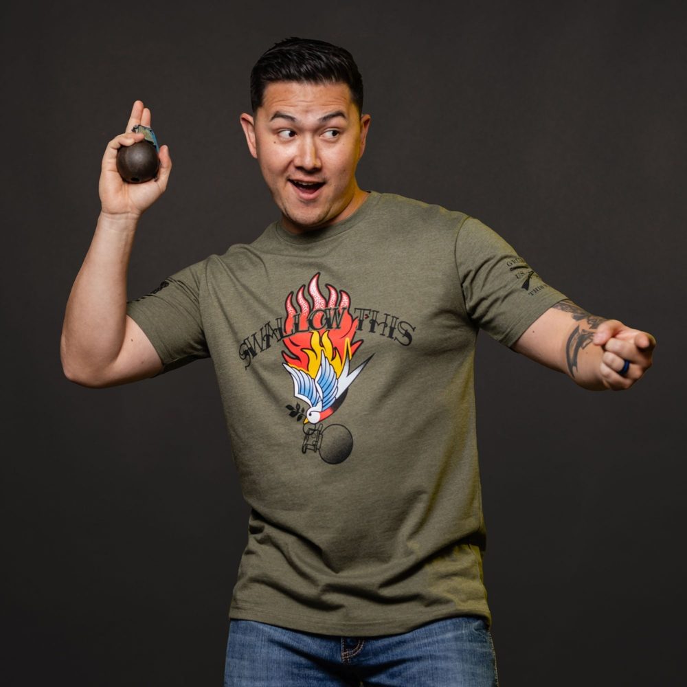 Swallow This T-Shirt - Military Green Cotton Tee for Men & Women | Casual Streetwear & Graphic Print Fashion