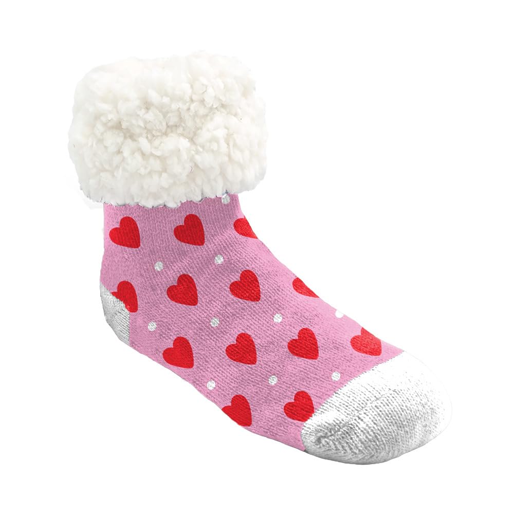 Pudus Kids Warm Cozy Recycled Slipper Socks for Boys & Girls - Eco-Friendly Winter Slipper Socks for Children - Perfect for Indoor Play, Lounging & Cold Weather Comfort
