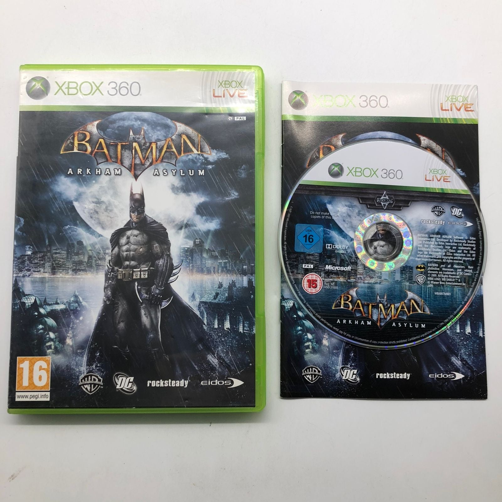 Batman Arkham Asylum Xbox 360 Video Game with Manual - PAL Version 25AU4 | Action-Adventure Game for Superhero Fans | Perfect for Single-Player Gaming & Collectors