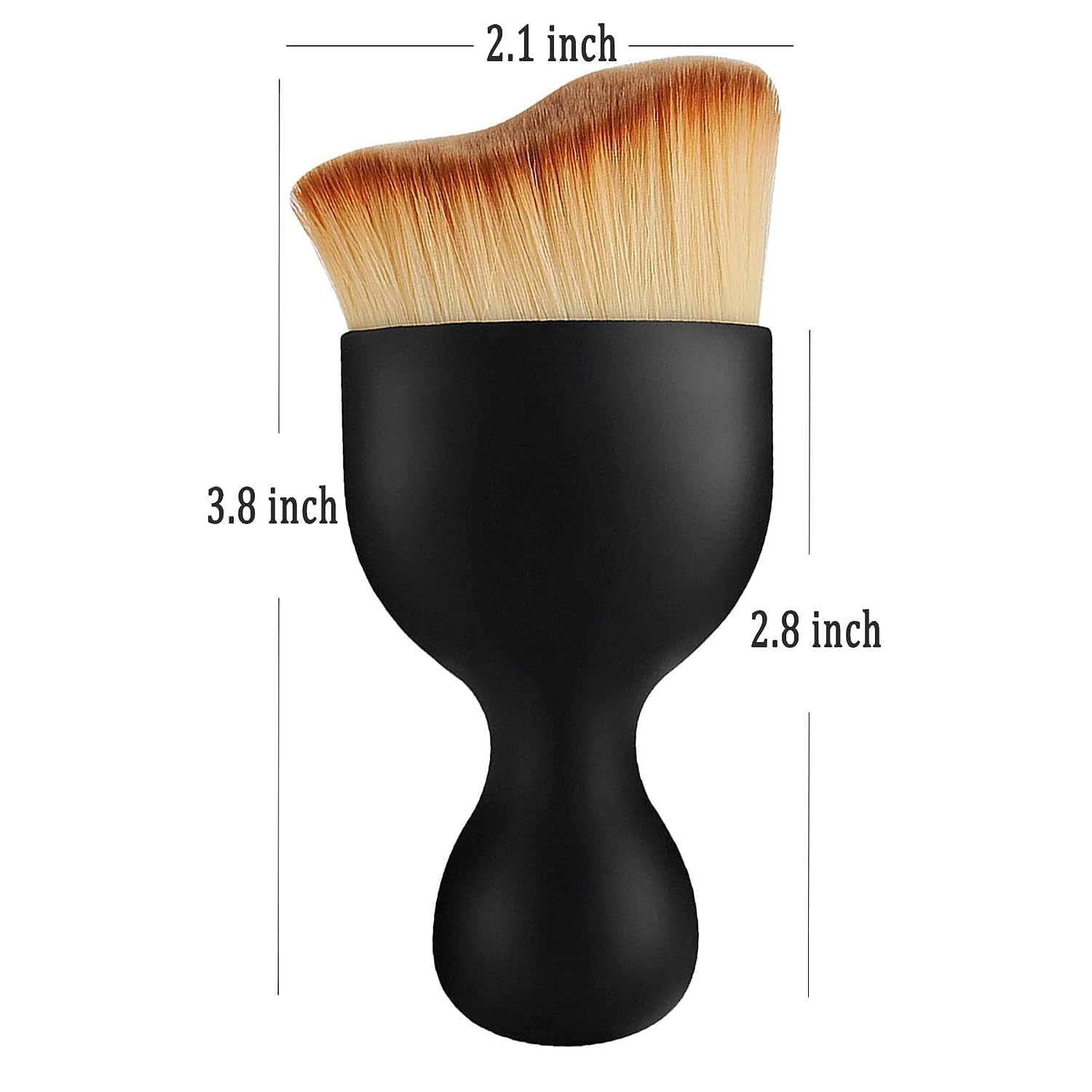 Getmecraft Angled Foundation Makeup Brush - Professional Travel Powder Brush for Liquid, Cream & Flawless Powder Cosmetics | Angled Blush Brush with Ergonomic Curvature for Cheek & Jaw Contouring | Perfect for Everyday Makeup & Travel Touch-Ups