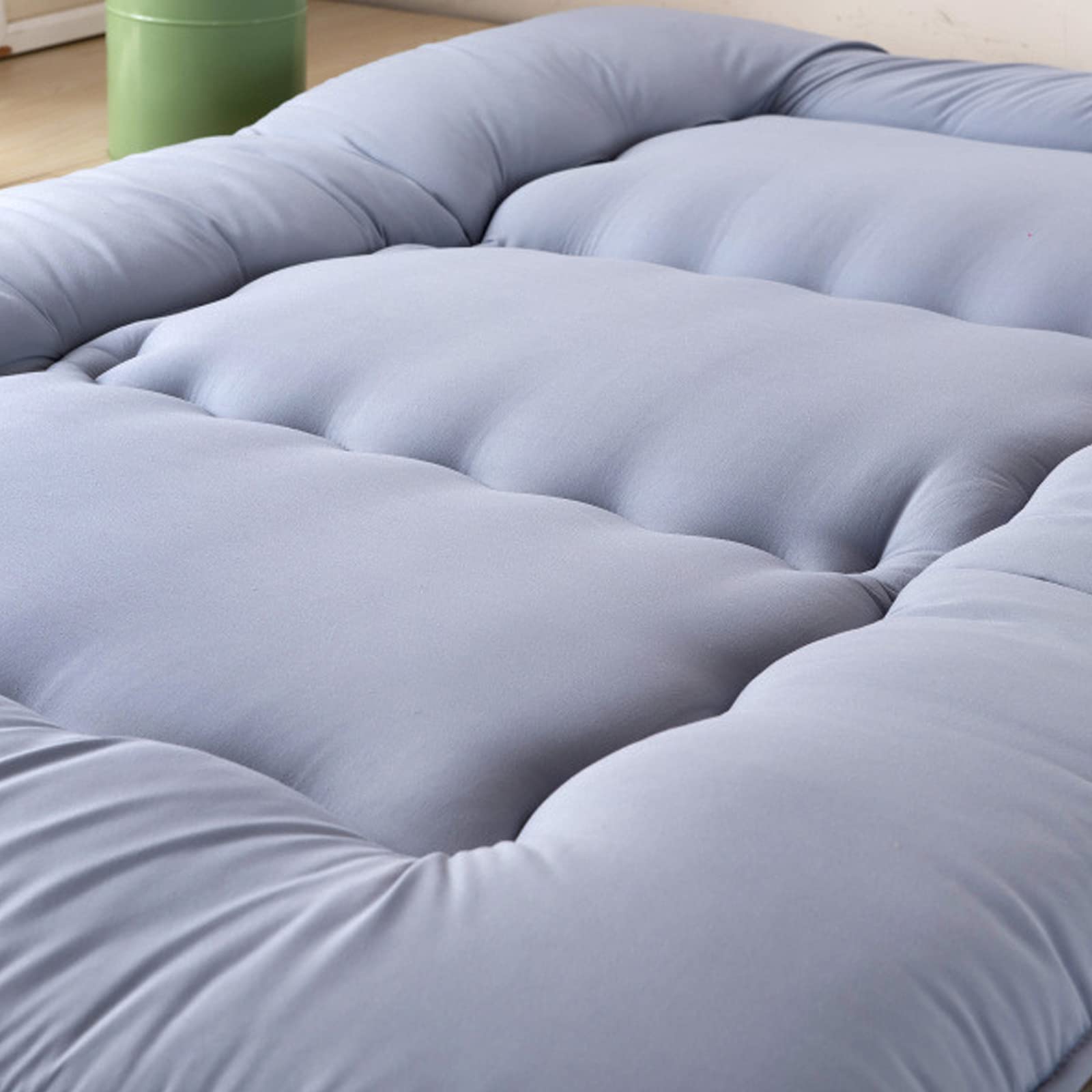 Japanese Futon Mattress - Foldable Gray Tatami Mat for Sleeping, Portable Camping Pad for Adults & Kids (47x80x4.5in) - Ideal for Home, Travel & Outdoor Use