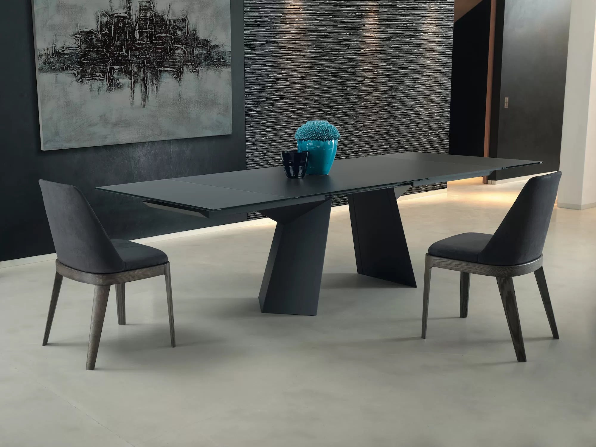 Fiandre Extendable Marble & Ceramic Dining Table - Elegant Expandable Kitchen Table for Small Spaces | Perfect for Dining Rooms, Kitchens, and Small Apartments