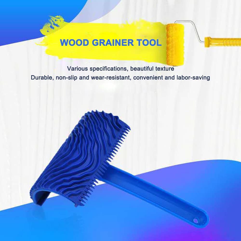 Utoolmart Wood Graining Painting Tool Set - Professional Art Paint Rubber for DIY Wood Grain Effects on Walls & Furniture (MS17, Blue, 1 Piece) - Perfect for Home Decor, Crafts & Faux Wood Finishing Projects