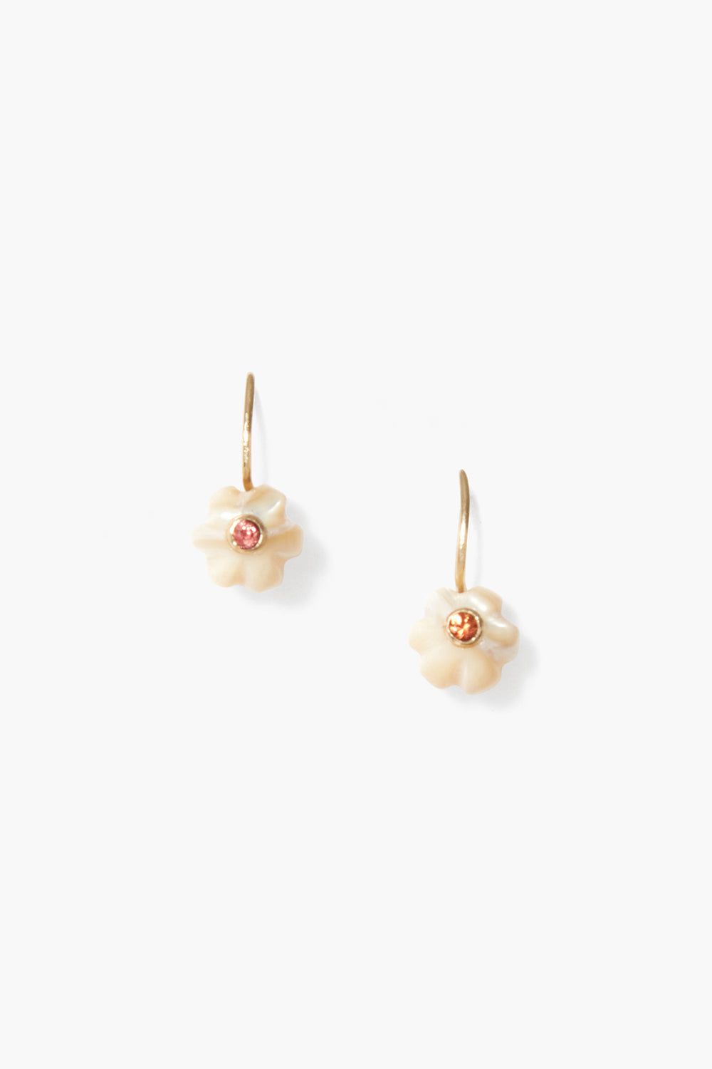 14K Gold Mini Pumpkin Earrings with Natural Mother of Pearl - Elegant Holiday & Everyday Jewelry Gift for Women