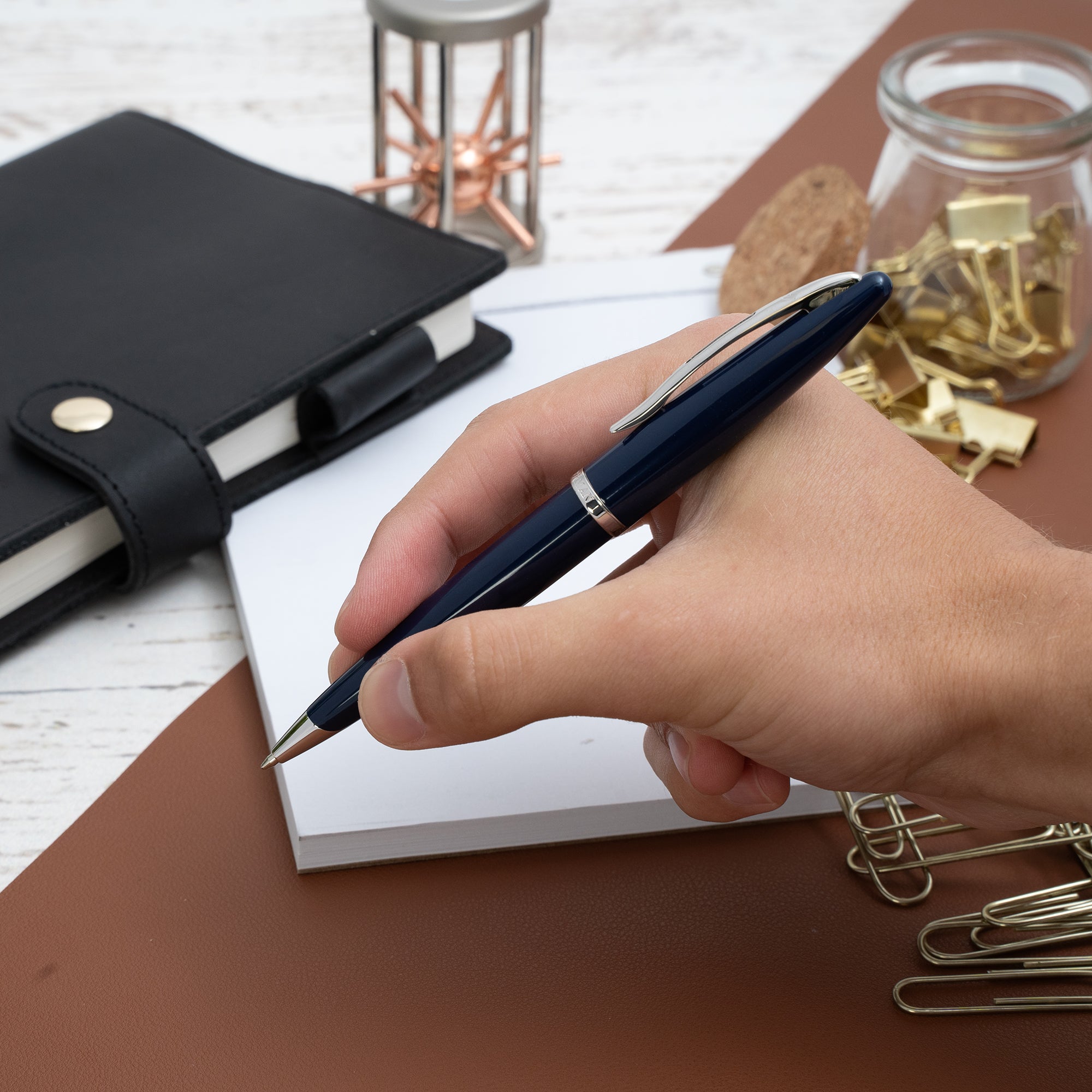 Waterman Carène Ballpoint Pen - Premium Blue Ink Pen with Chrome Trim for Business, Gifts & Everyday Writing | Elegant Office & Home Use