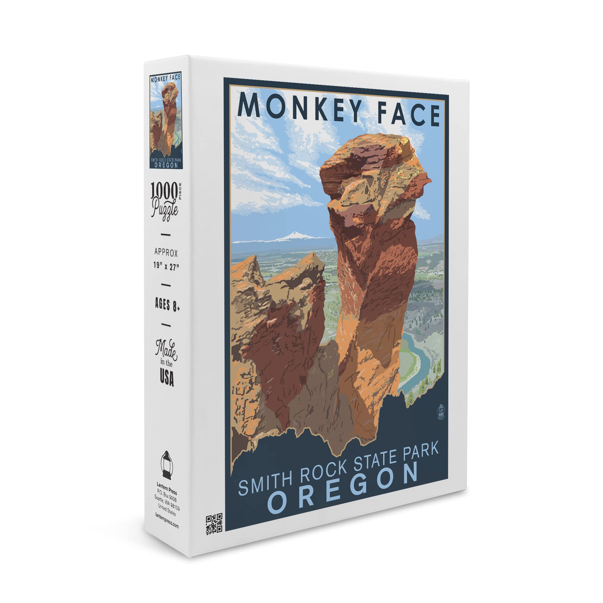 Smith Rock State Park Oregon Monkey Face 1000 Piece Jigsaw Puzzle - 19x27 Inches, Challenging Puzzle for Adults & Family, Made in USA - Perfect for Game Nights, Stress Relief & Home Decor