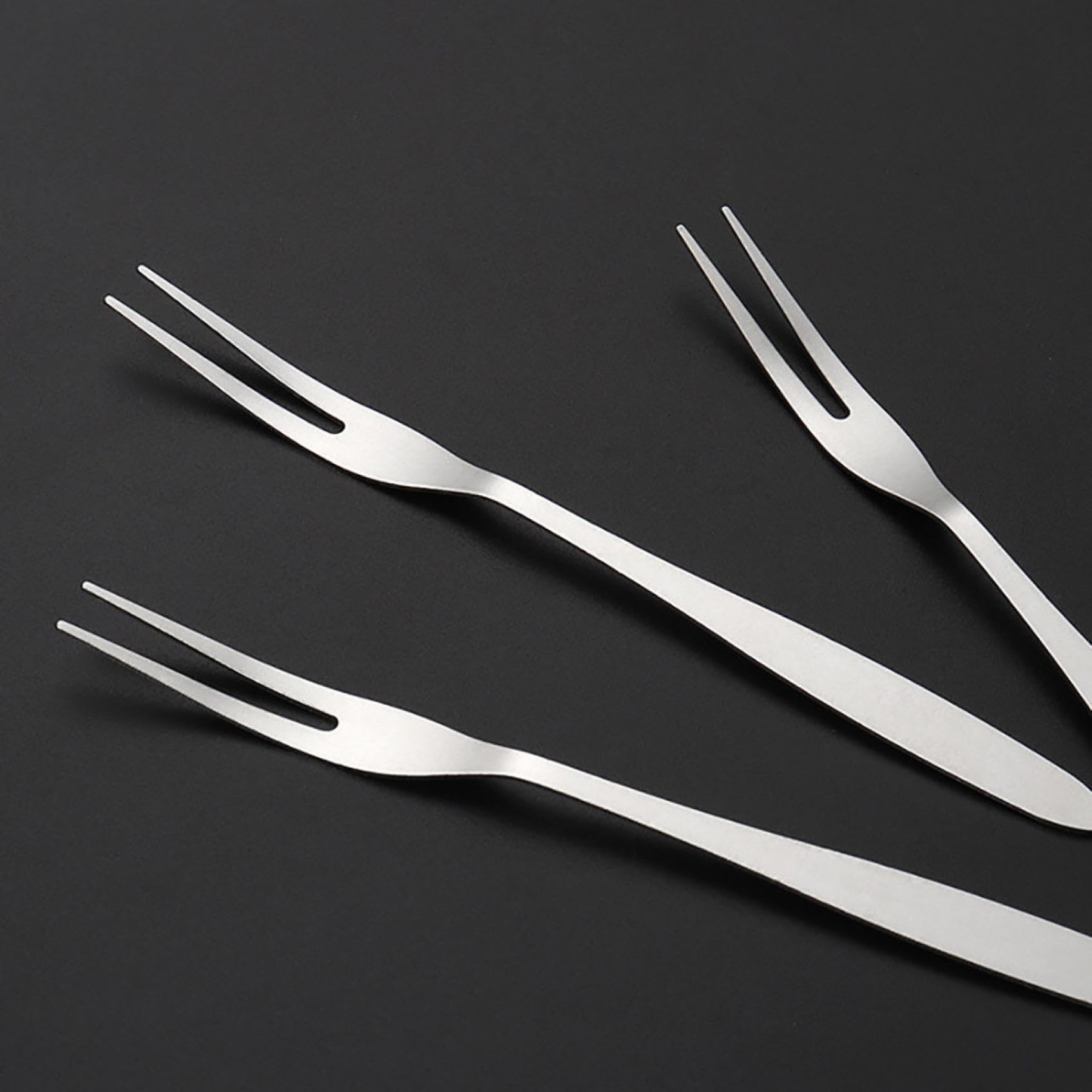 12-Piece Stainless Steel Dessert Forks Set - 5 Inch Small Appetizer Forks with 2 Tines - Perfect for Parties, Travel, Restaurants & Home Use (Silver)