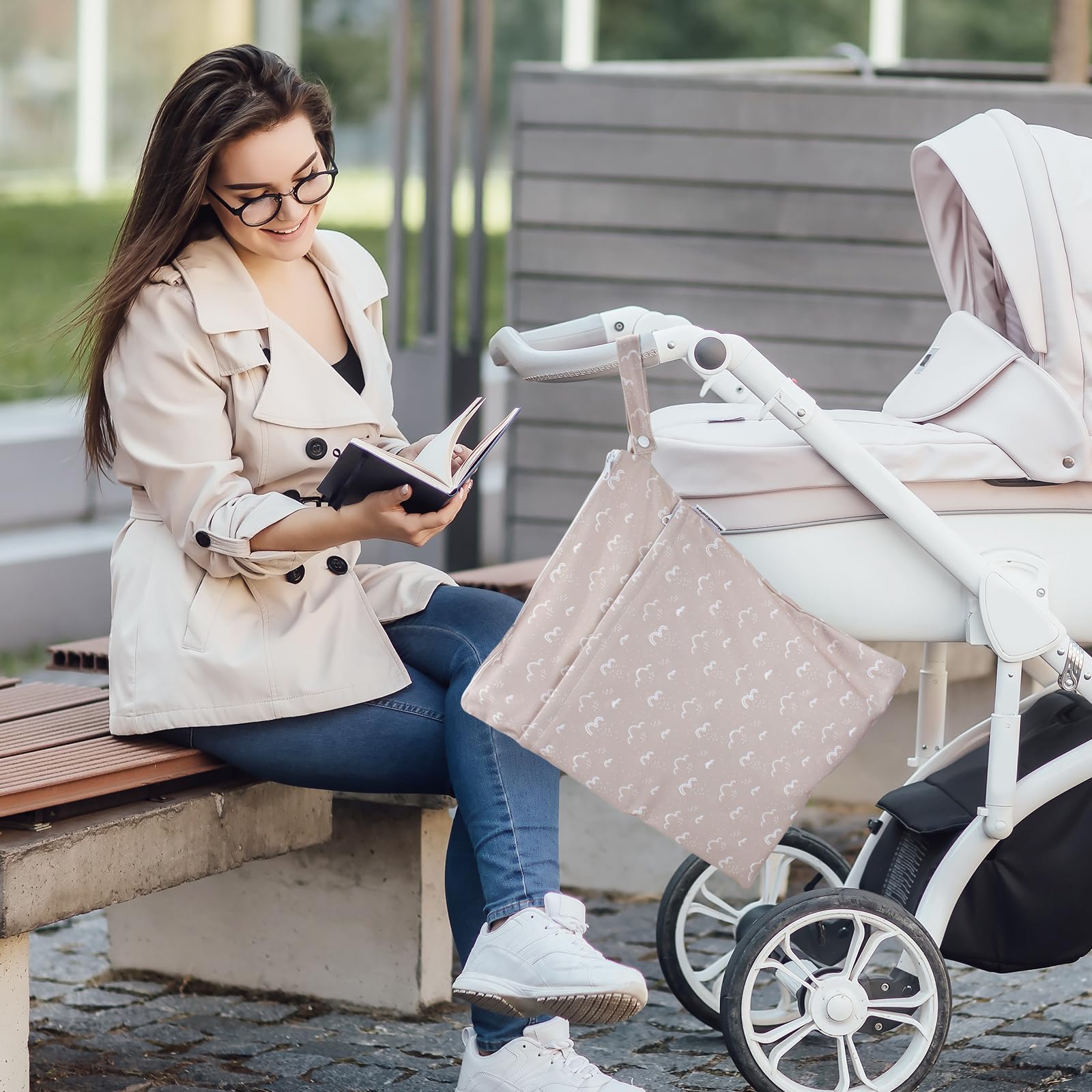Mama Koala Waterproof Wet Dry Bags for Baby Essentials - Reusable Cloth Diaper Storage, Swimwear Organizer, Travel & Gym Laundry Bag - Perfect for Beach Trips, Breast Pump Parts & Toiletries - 2 Pack with Dual Zippered Pockets (W016) - Ideal for Daycare, Pool Visits & Sports Activities
