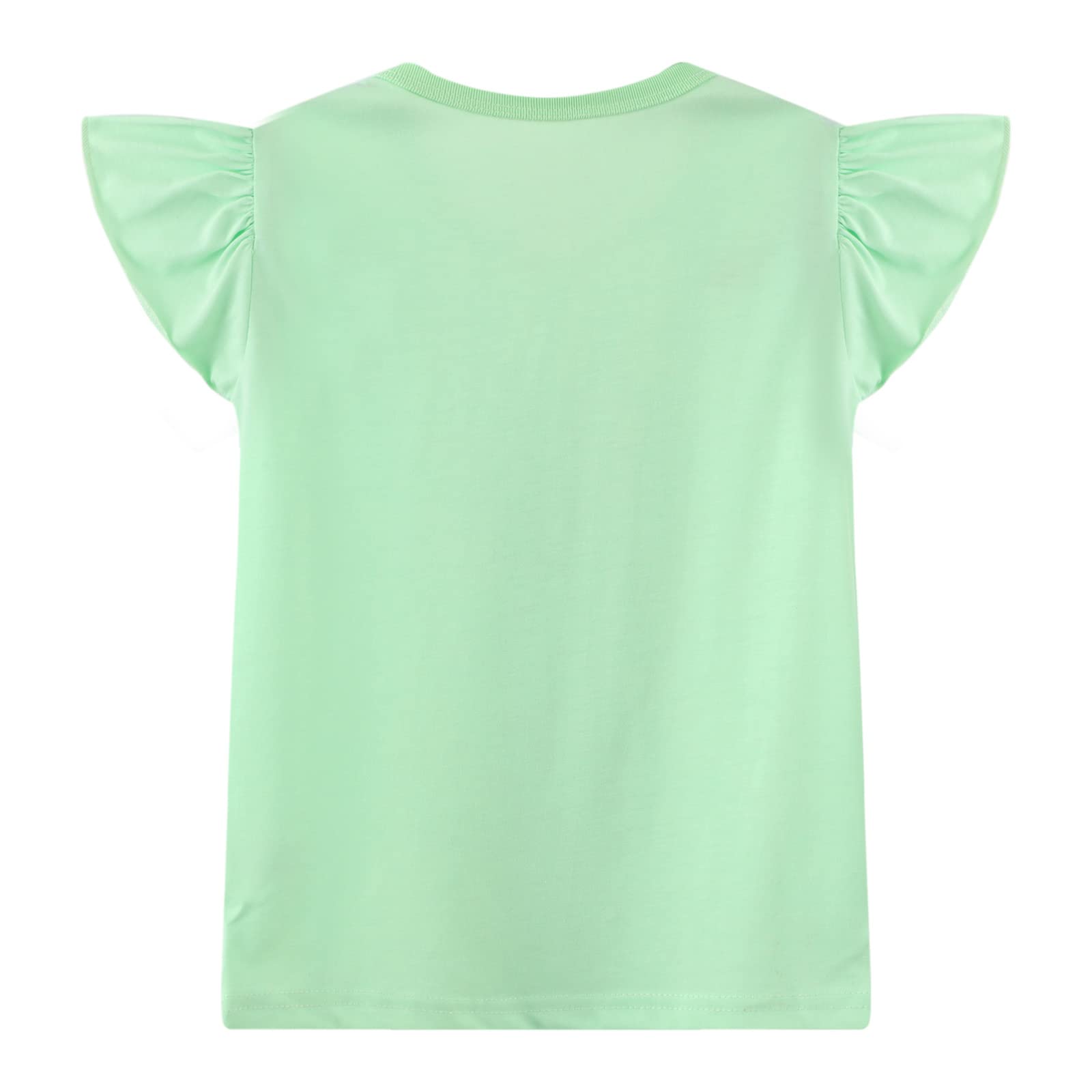 HILEELNAG Girls' Short Sleeve Cotton Graphic T-Shirts - 3 Pack Casual Summer Tops for Easter, School, Playdates & Outdoor Activities