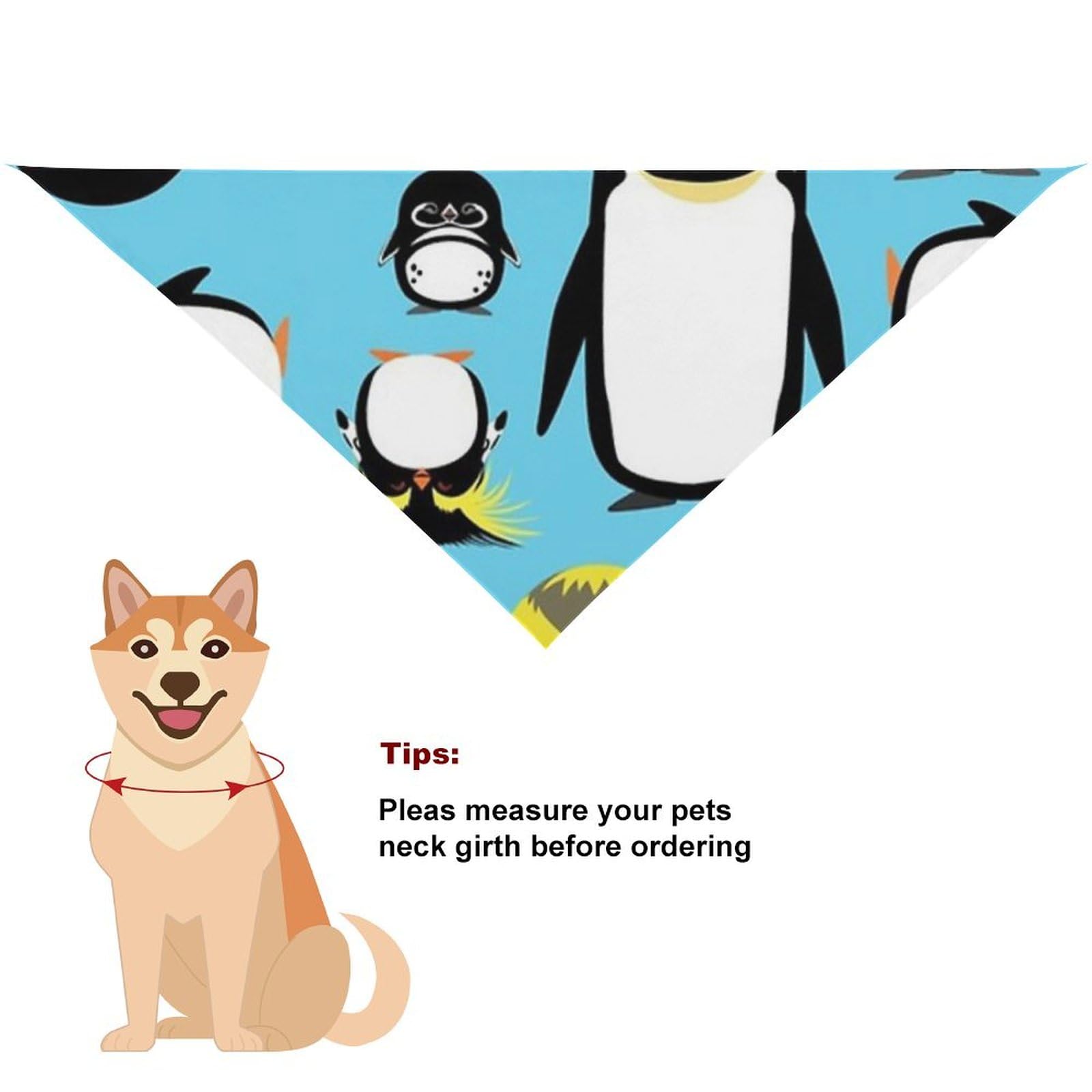 Cute Penguins Dog Bandanas - Soft Pet Scarf & Bib for Small Medium Large Dogs - Christmas Thanksgiving Holiday Gift for Pets - Perfect for Parties, Photos & Seasonal Celebrations