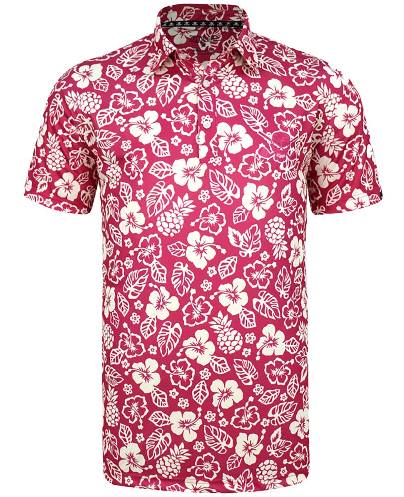 Hawaiian Print ProCool Men's Golf Shirt - Breathable for Golf & Outdoor