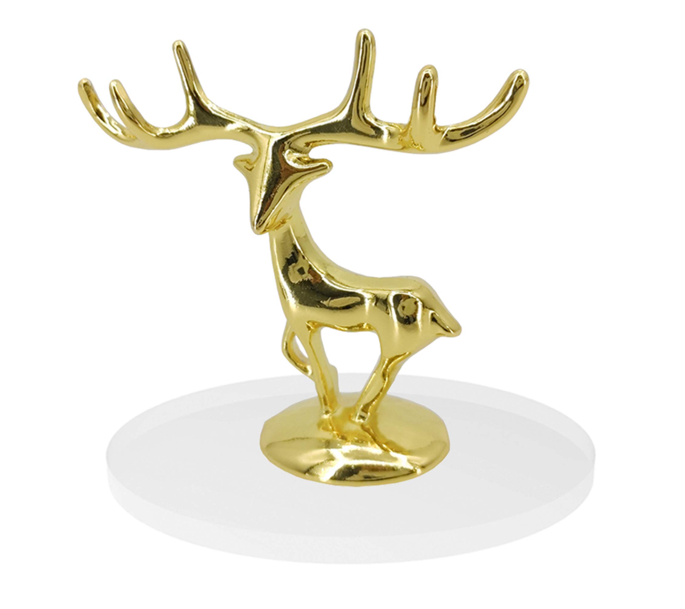 FixtureDisplays® Gold Chrome Deer Antler Ring Holder - 2 3/4