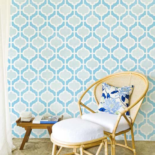 Casbah Trellis Moroccan Wall Stencil - DIY Home Decor, Geometric Wall Art, Arabic Pattern Template for Living Room, Bedroom & Nursery