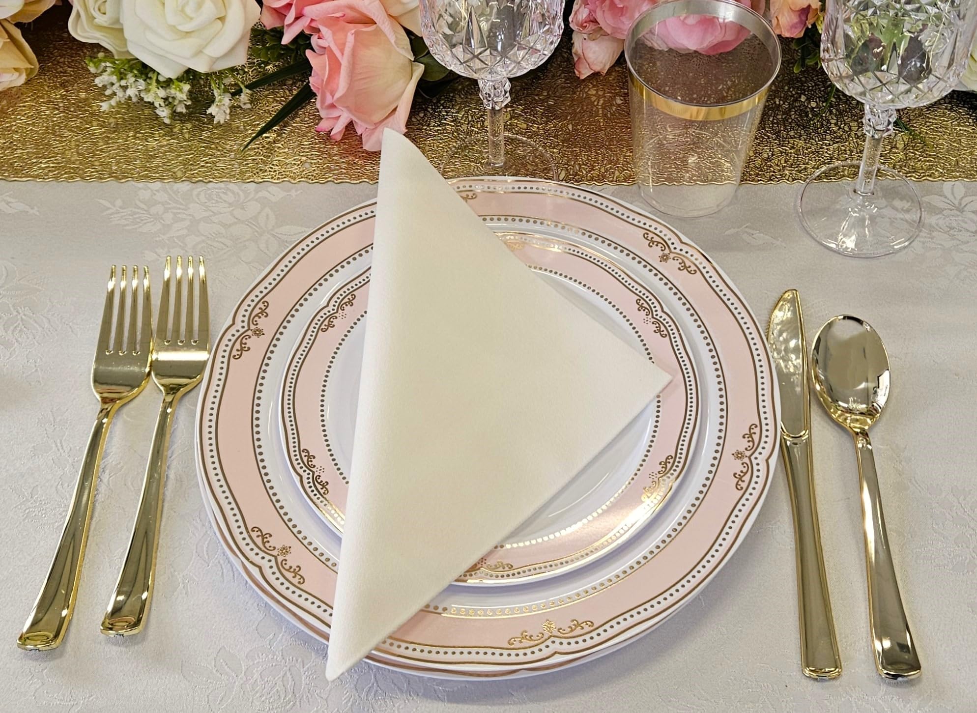 240-Pack Disposable Plastic Plates for Weddings & Parties - 10.25