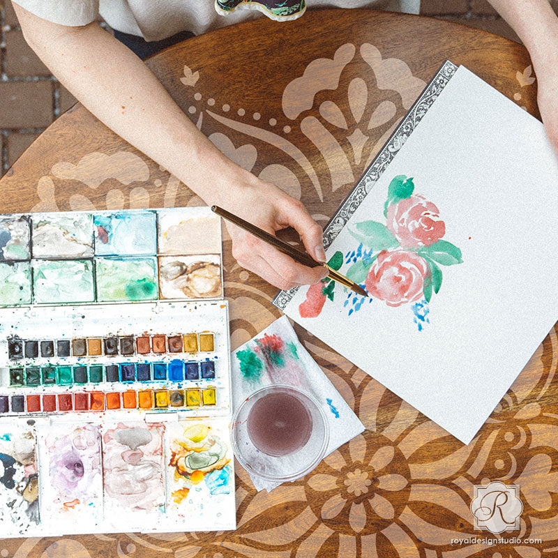 Ananda Mandala Stencil - Reusable DIY Painting Template for Wall Art, Fabric, Wood & Canvas - Perfect for Home Decor, Yoga Studios, Meditation Spaces & Spiritual Crafts