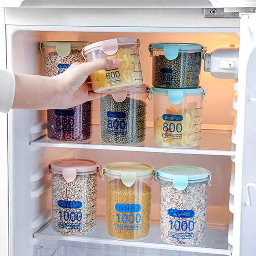 Airtight Cereal Storage Containers with Pour Spout - 800ml BPA-Free Food Storage for Kitchen & Pantry Organization - Perfect for Cereal, Rice, Pasta, Snacks & Baking Ingredients (Blue)