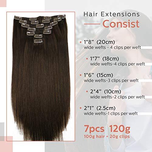 Premium 9A Brazilian Clip-In Human Hair Extensions - 7pcs Double Weft for Instant Volume & Length | Perfect for Weddings, Parties & Everyday Styling