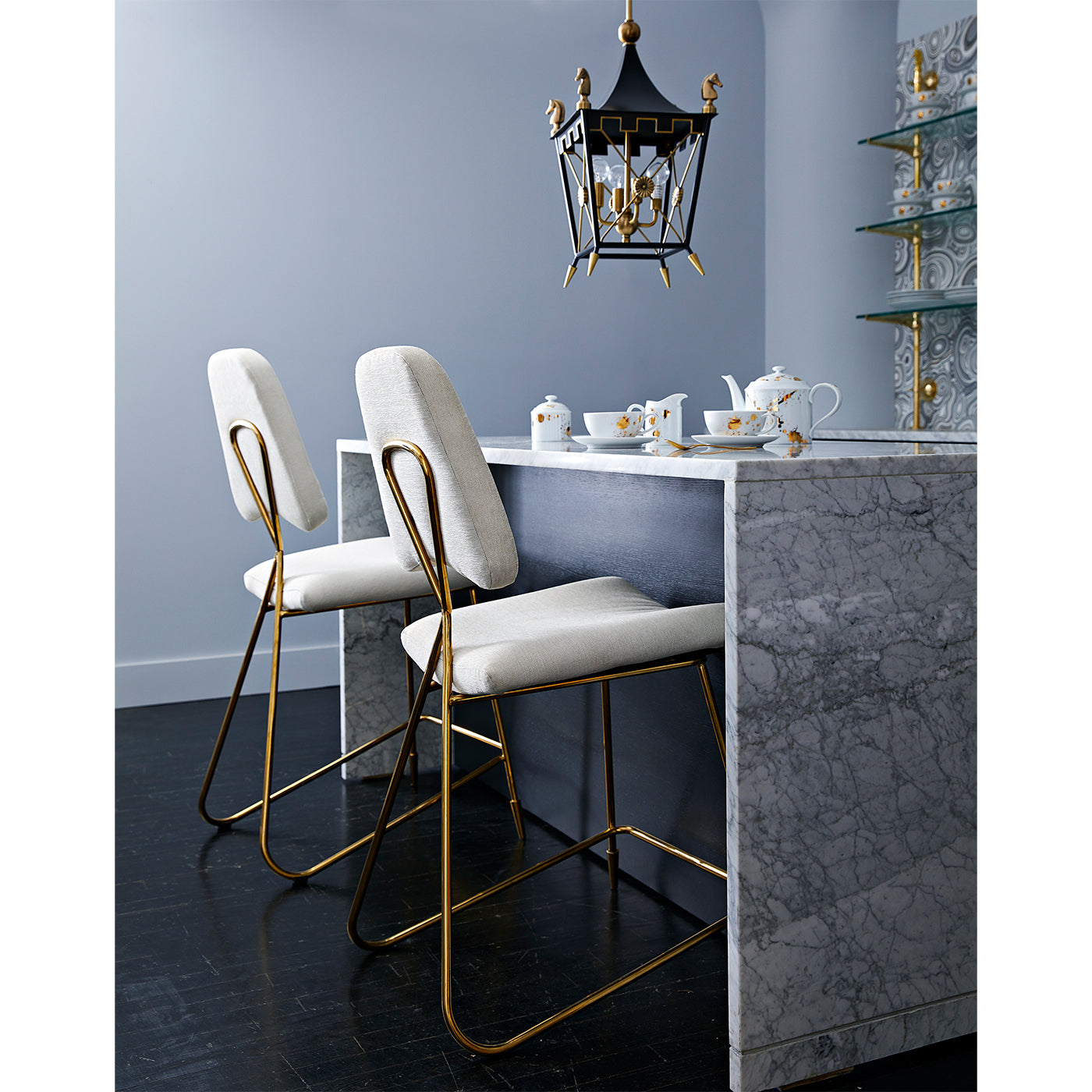 Premium Maxime Counter Stool Set of 2 - Modern Kitchen Island Bar Stools with Back Support - Perfect for Breakfast Nook, Home Bar & Dining Room Decor