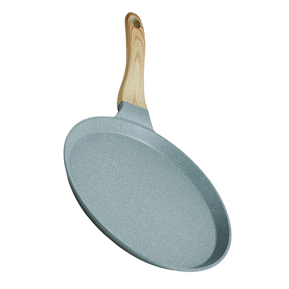 DOITOOL Nonstick Frying Pan - 10 Inch Egg Pan, Omelet Pan & Flat Griddle - PFOA Free Ceramic Coating - Perfect for Omelettes, Tortillas, Pancakes & Household Cooking - Green Kitchen Utensil for Gas, Electric & Induction Stoves