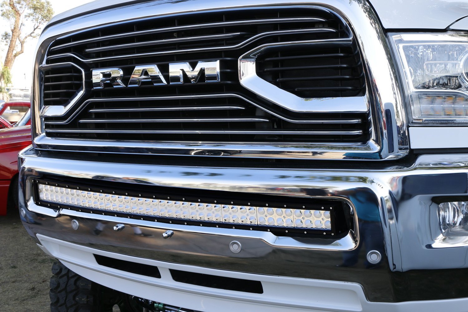 240W 40-42 Inch LED Light Bar with Lower Bumper Bracket & Wiring Kit - Compatible with 2010-2018 RAM 2500/3500 Trucks - Perfect for Off-Roading, Camping & Night Driving