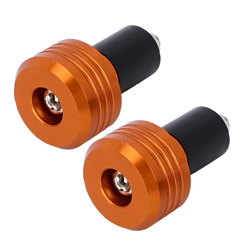 Aluminum Alloy Motorcycle Handlebar Grip End Plugs - Durable Moto Slider Accessories for Harley, Honda, Yamaha (Orange) - Perfect for Off-Road Riding & Urban Commuting
