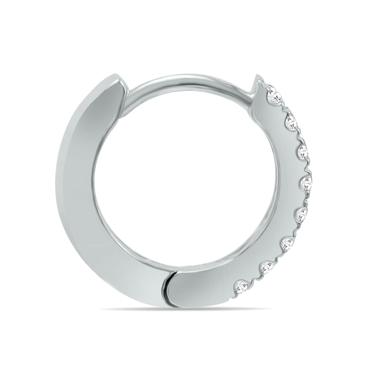 1/5 Carat TW Small Diamond Huggie Hoop Earrings - 10K White Gold, Yellow Gold & Rose Gold - Perfect for Everyday Wear, Gifts & Special Occasions
