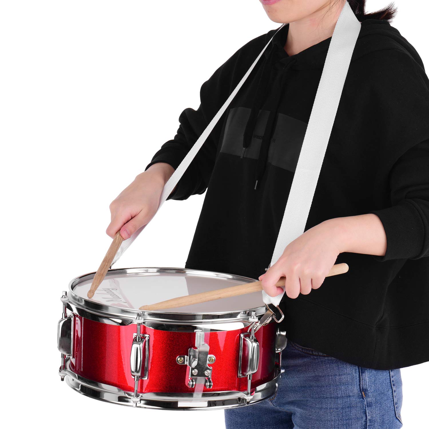 Fesjoy 12 Inch Snare Drum with Drumsticks, Shoulder Strap & Drum Key - Professional Quality Student Snare Drum for School Band, Marching Band & Drum Practice - Perfect for Beginners, Music Classes & Live Performances