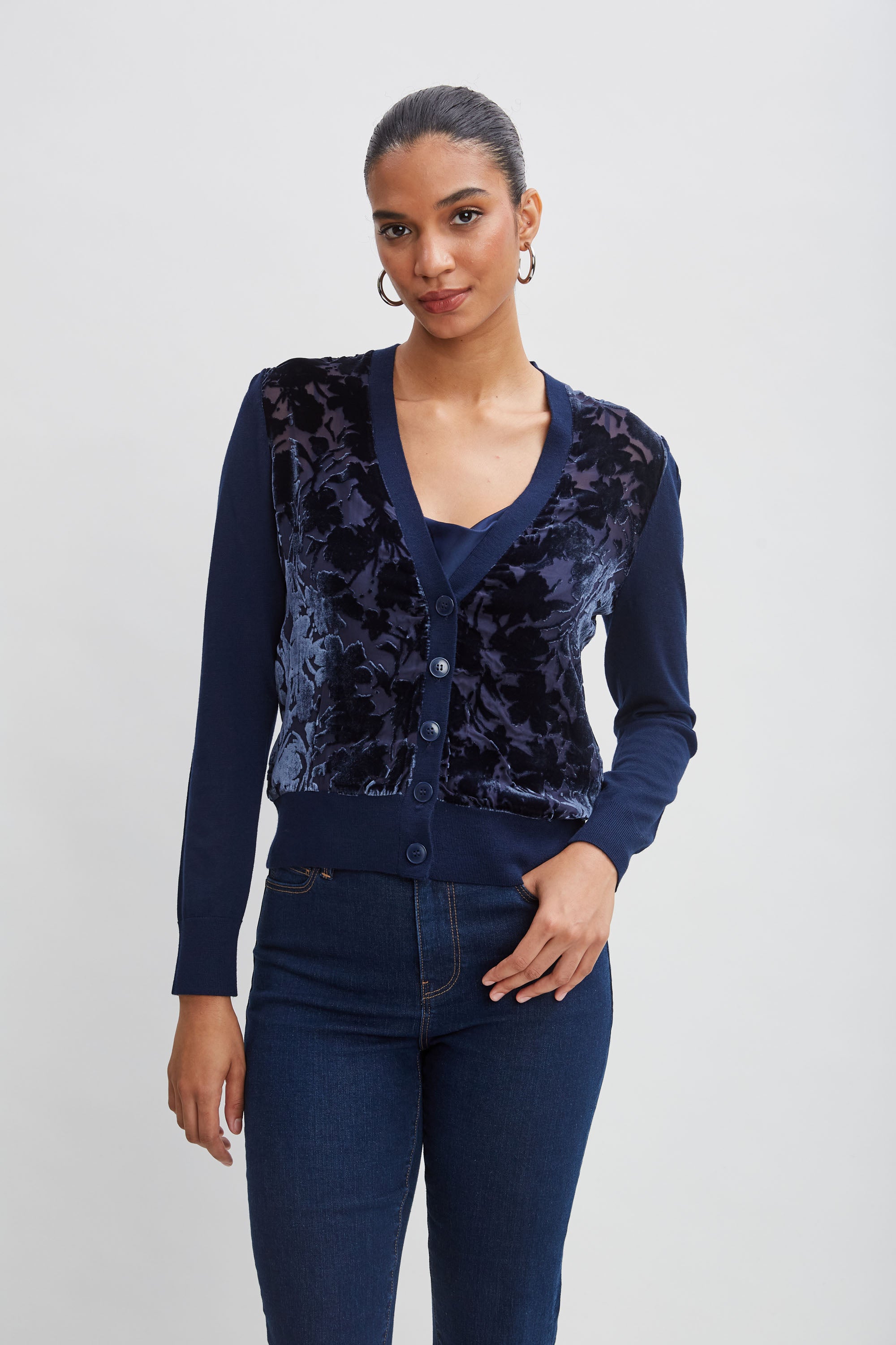 Soft & Cozy Burnout Velvet Cardigan for Women - Elegant Long Sleeve Open Front Sweater | Perfect for Fall Layering, Lounge Wear & Casual Outfits